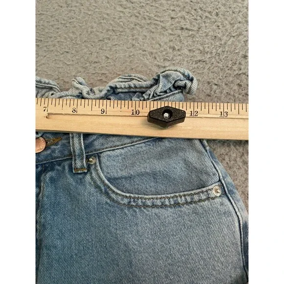 Miss Selfridge Light Wash High Rise Jeans Paperbag Waist Size 0 24x32 Mom Jeans - Picture 5 of 7